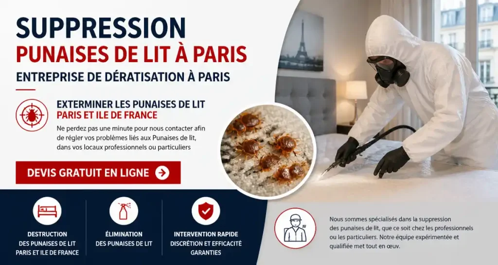 Suppression punaises de lit à Paris – Entreprise de dératisation à Paris