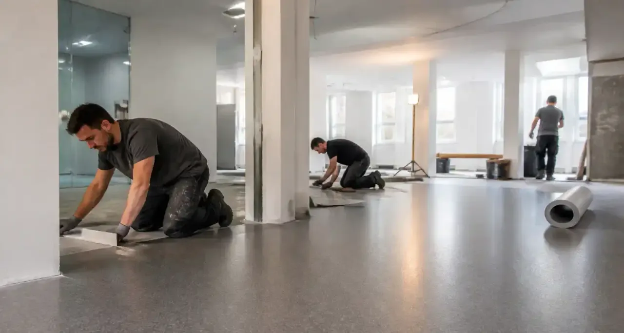 Chantier de rénovation d'un local professionnel parisien intégrant la prévention sanitaire