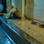 Cafards blattes difference : cafards près d’un évier en cuisine