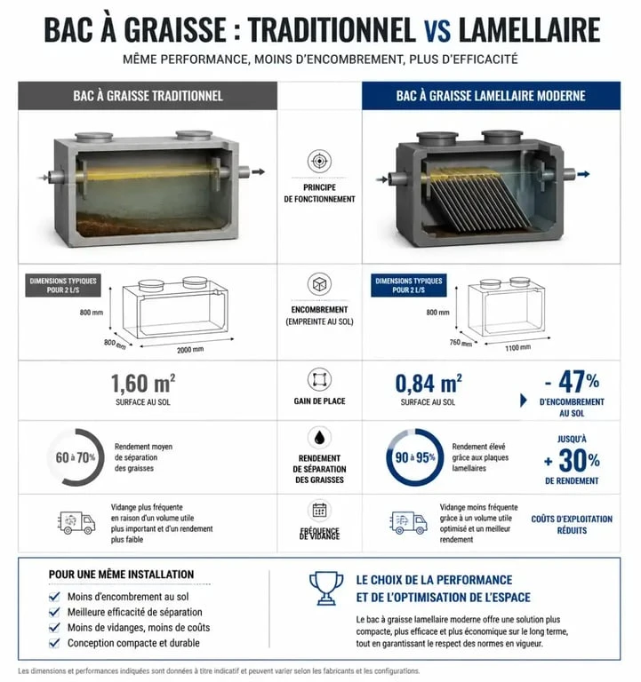 Comparatif bac à graisse traditionnel vs moderne pour restaurant