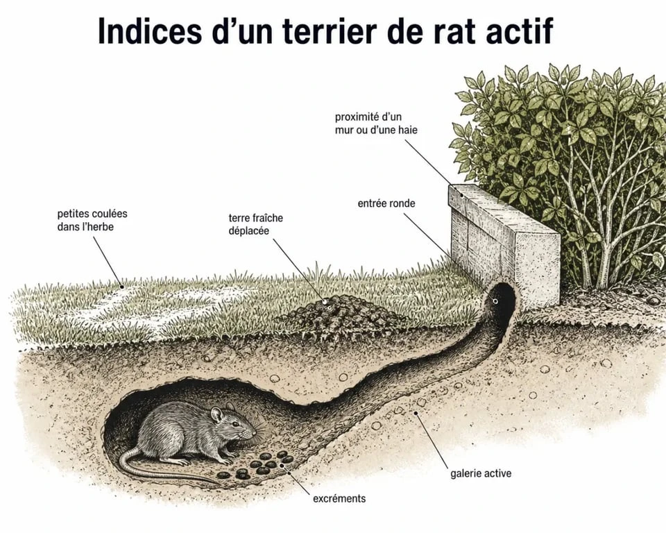 Terriers rats : signes d’activité à repérer autour d’un trou dans le jardin