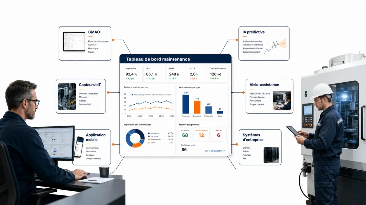 Optimiser la gestion digitale des services de maintenance en entreprise : vue d’ensemble des outils GMAO, IoT, mobile et IA