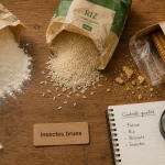 marron insecte alimentaire dans cuisine, tribolium charançon vrillette