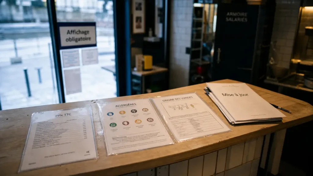 Affichage obligatoire en restauration : ce qu’il faut afficher pour les clients et les salariés
