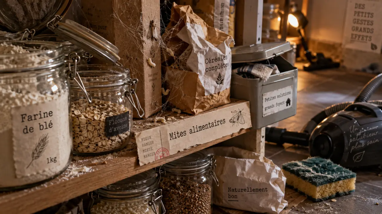 Éliminer des mites alimentaires : nettoyage cuisine anti-récidive