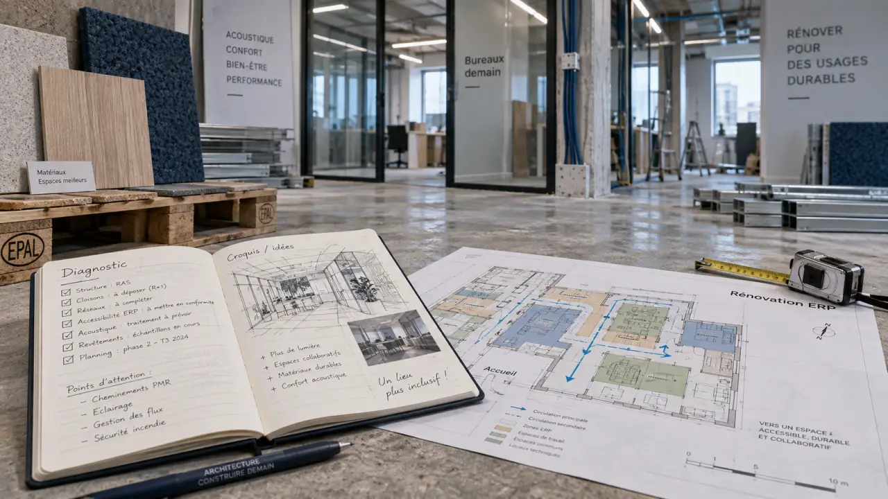 Travaux de rénovation de bureaux et locaux commerciaux : diagnostic chantier