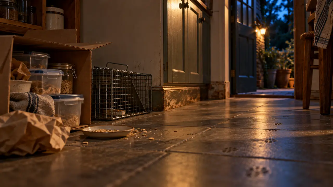 Mulot dans la maison : cage de capture sans poison dans la cuisine